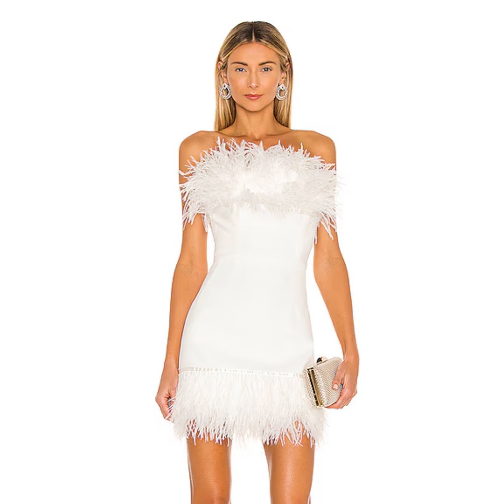 Lola Blanc Mini Feather Dress